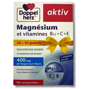 AKTIV MAGNESIUM VITAMINES B12+C+E BT 90CP (60+30GR)